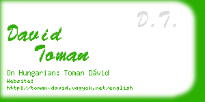 david toman business card